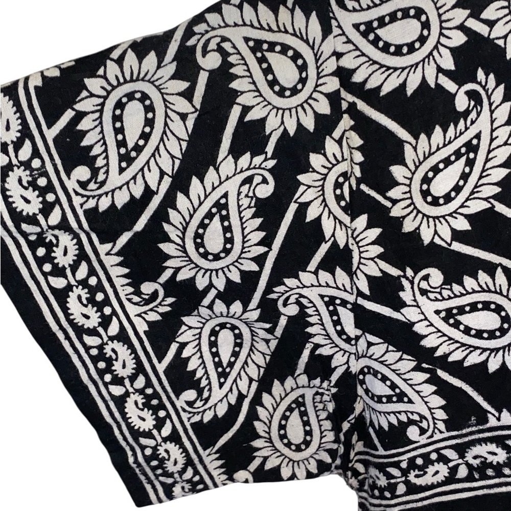 Vtg Handmade Black Tie Back Paisley Maxi Dress Resortwear Boho Coastal Grandma - Picture 4 of 8